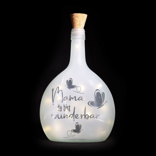 Leuchtflasche Muttertag mama du bist wudnerbar